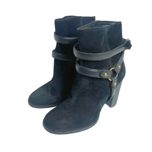 UGG Dandridge Black Suede Harness Boot Women's Size 6 - Picture 2 of 12